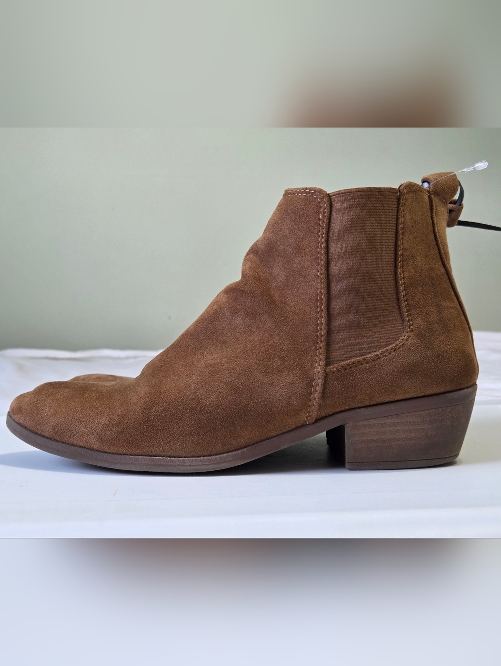 Dunes Jagger Cognac Faux Suede Chelsea Boots 8.5W 🌵 Sz 8.5 W/Wide Boho Chic - Picture 5 of 15